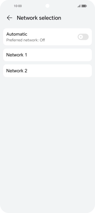 Press the required network.