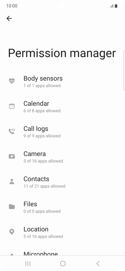Press the required category.
