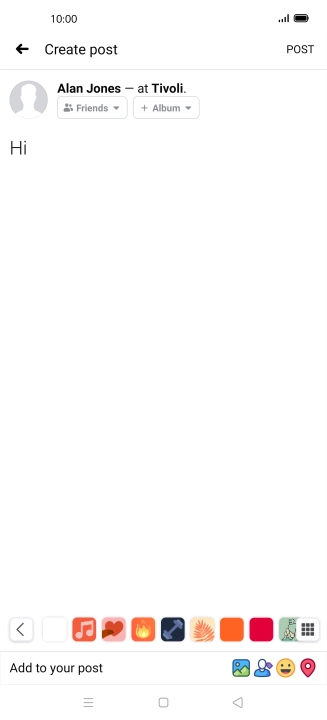 Write the required text and press POST.