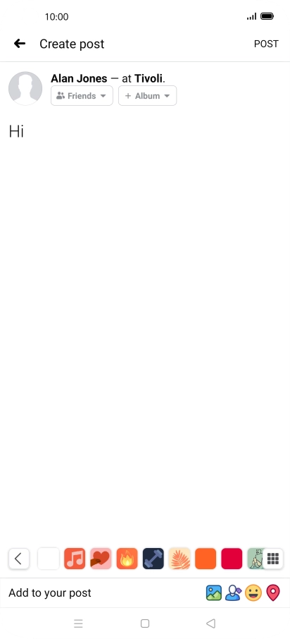 Write the required text and press POST.