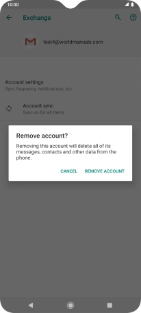 Press REMOVE ACCOUNT.