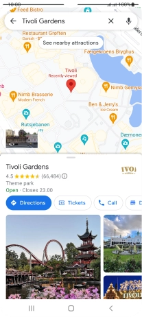 Press the destination at the bottom of the screen.