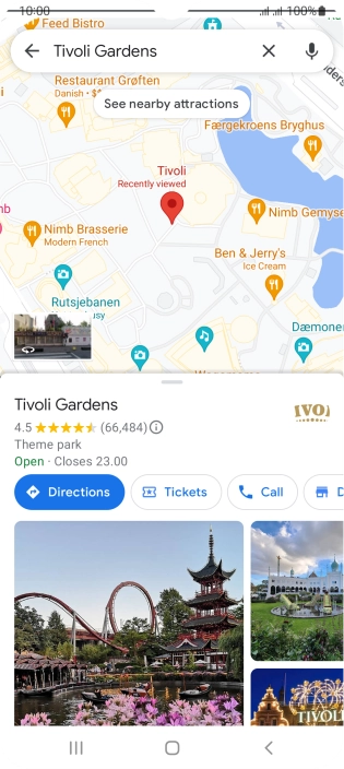Press the destination at the bottom of the screen.