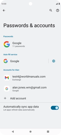 Press the required email account.