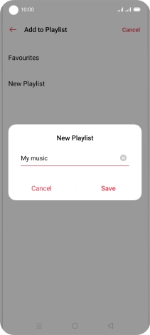 Key in a name for the playlist and press Save.