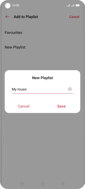 Key in a name for the playlist and press Save.
