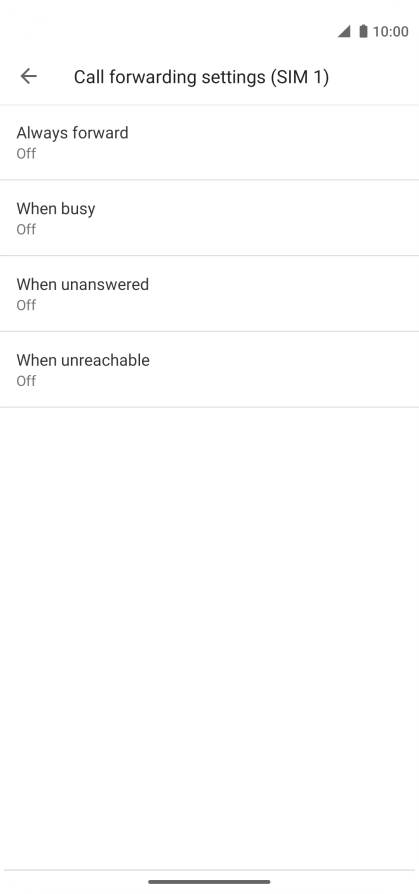 Press the required divert type.