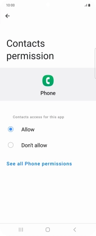 Press the required setting.