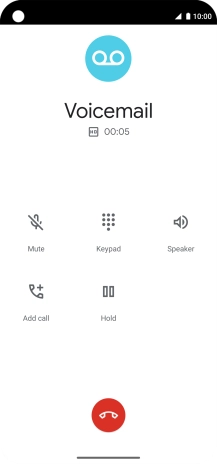 Press the end call icon.