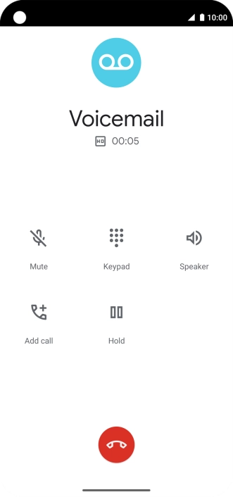 Press the end call icon.