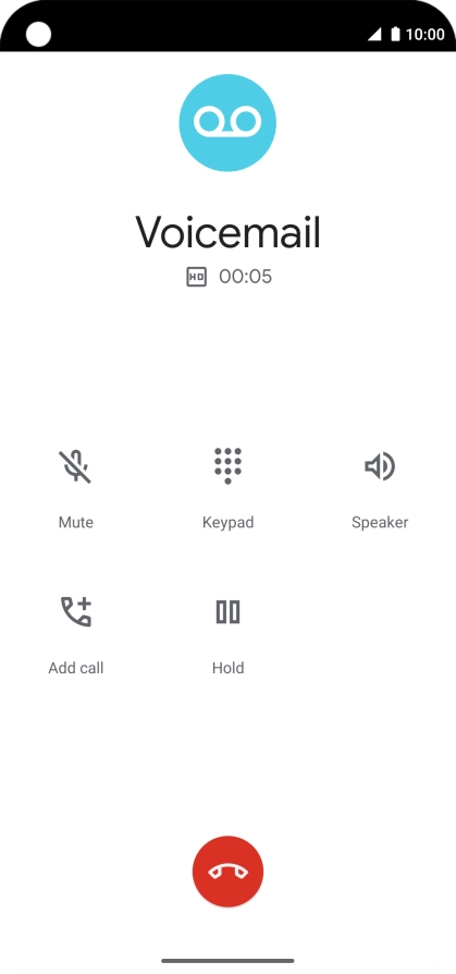 Press the end call icon.