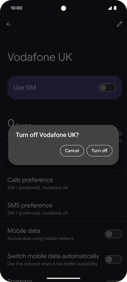 If you turn off use of the price plan, press Turn off.