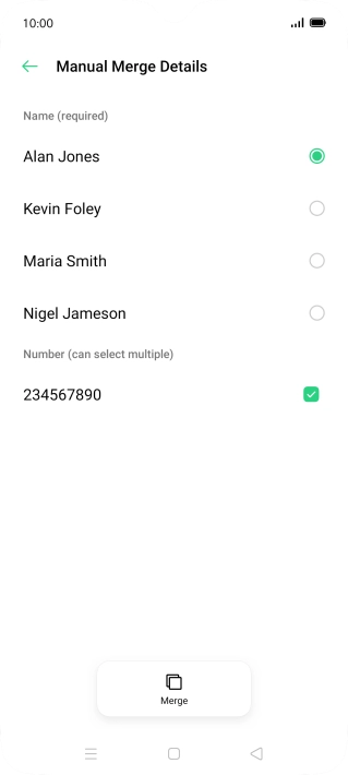 Press the required contacts.