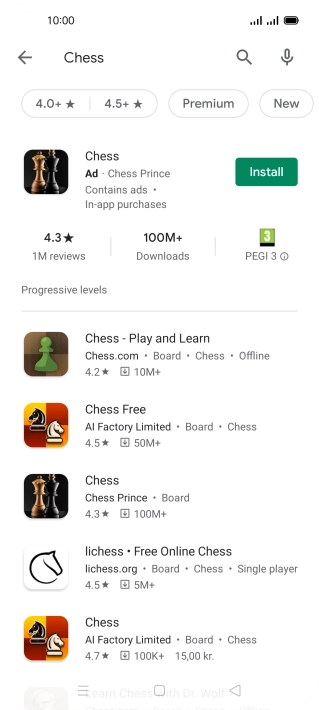 Press the required app.