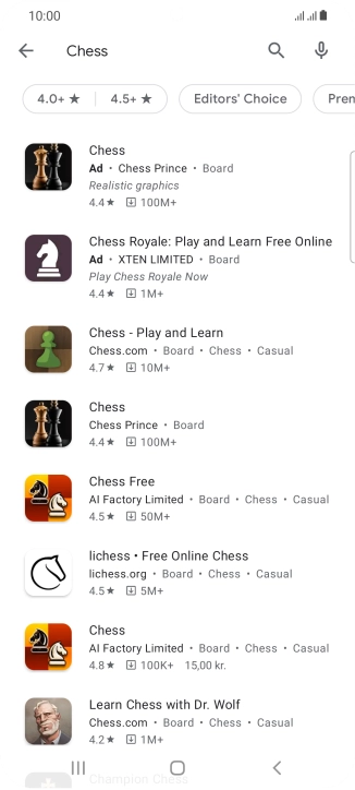 Press the required app.
