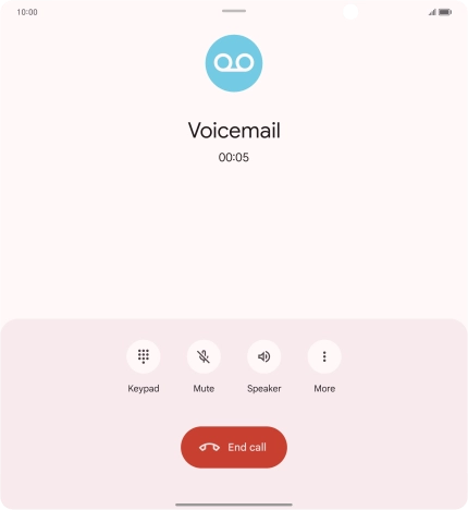 Press the end call icon.