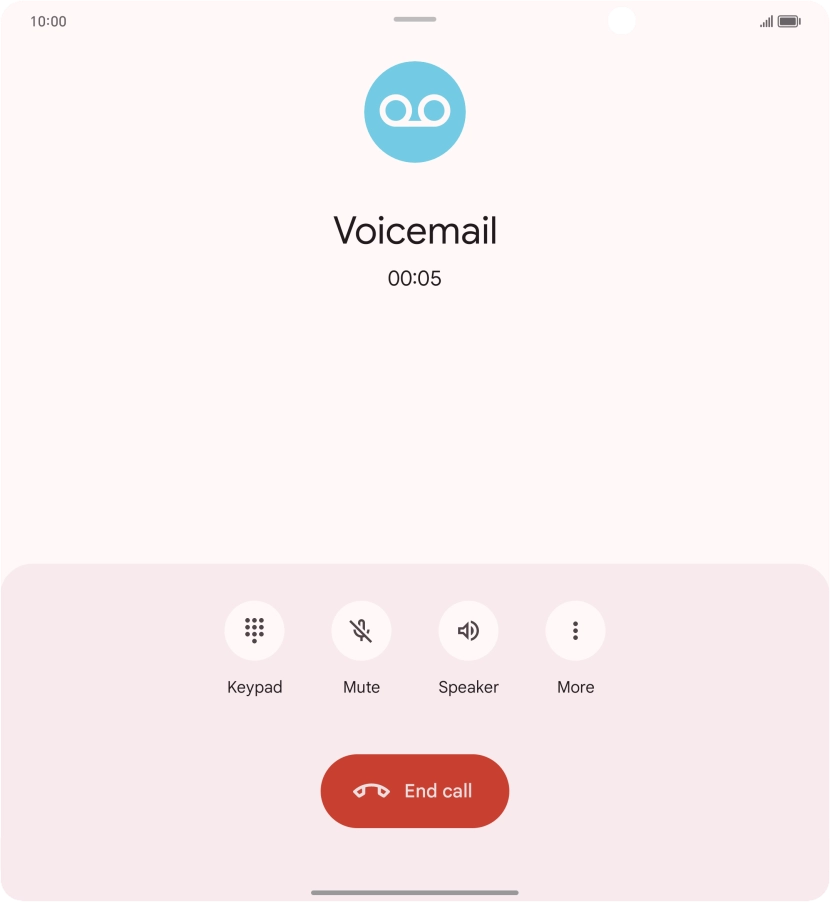 Press the end call icon.