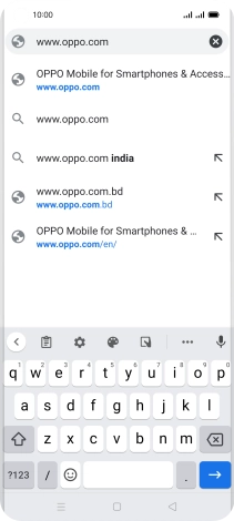 Key in the address of the required web page and press arrow right.