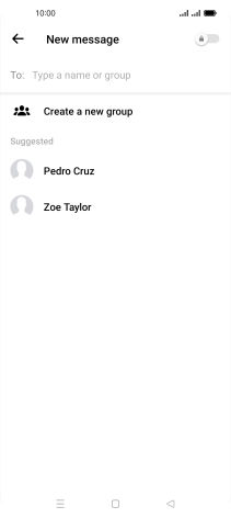 Press the search field and key in the first letters of the recipient's name.