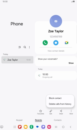Press Block contact.