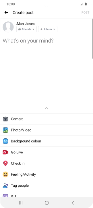 Press the text input field and key in the required text.