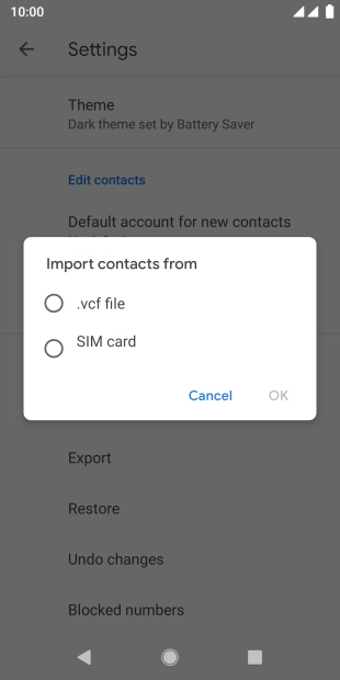 Press the required SIM.