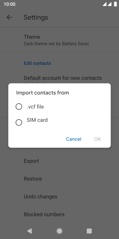 Press the required SIM.