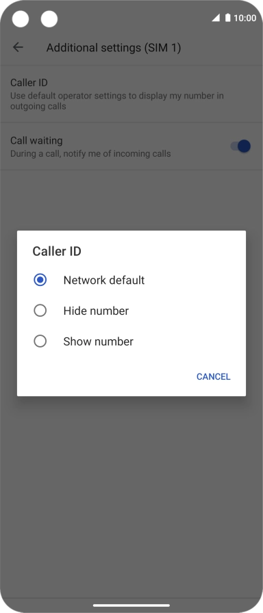 Press Show number to turn on caller identification.