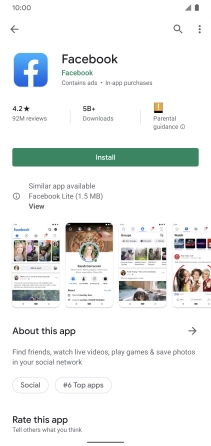 Press Install and follow the instructions on the screen to install the app.