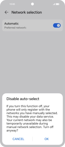 Press OK and your phone will search for networks.