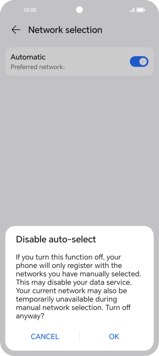 Press OK and your phone will search for networks.