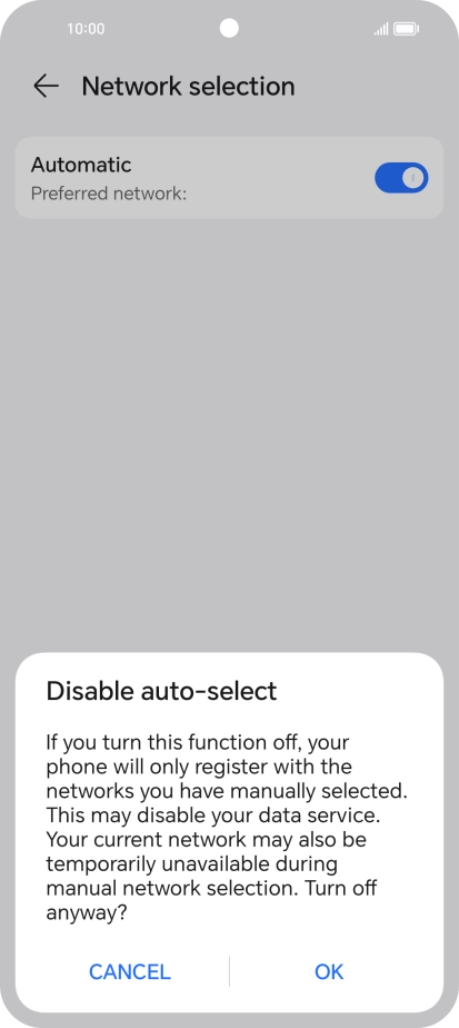 Press OK and your phone will search for networks.