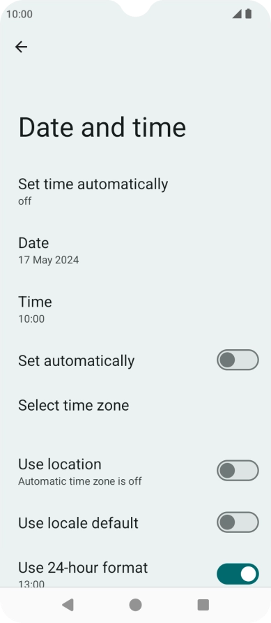 Press Set time automatically.