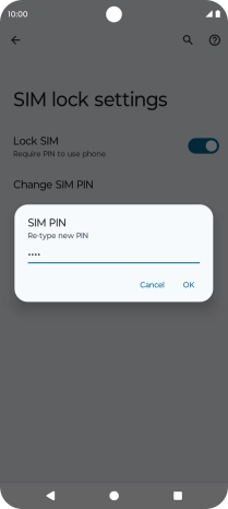 Key in the new PIN again and press OK.