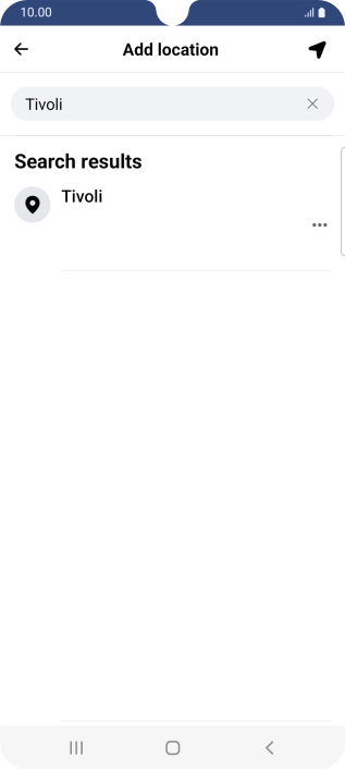 Press the required location.