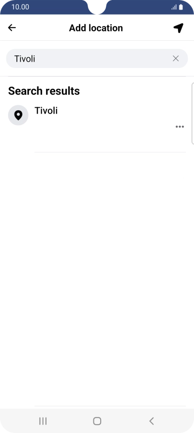 Press the required location.