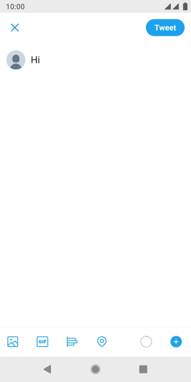 Write the required text and press Tweet.