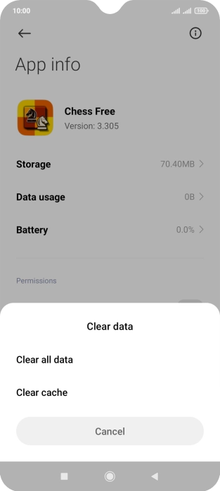 Press Clear cache.