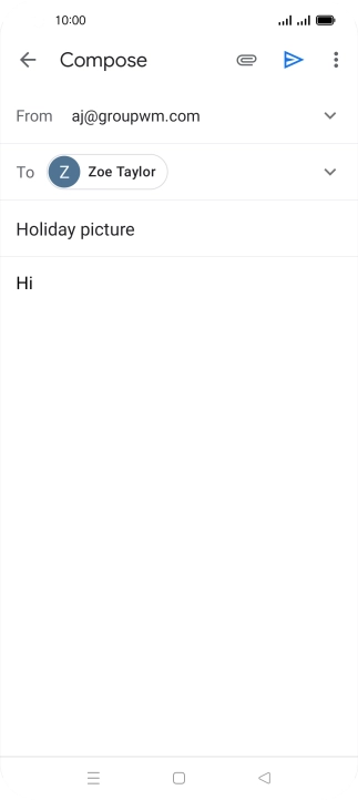 Write the required text and press the send icon.