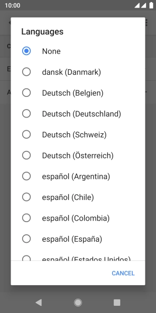 Press the required language.