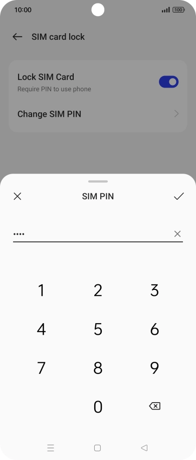 Key in your current PIN and press the confirm icon.