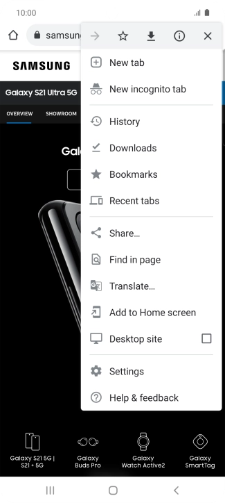 Press Settings.