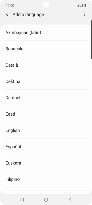 Press the required language.