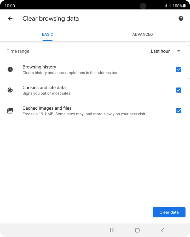 Press the fields next to the required data types.