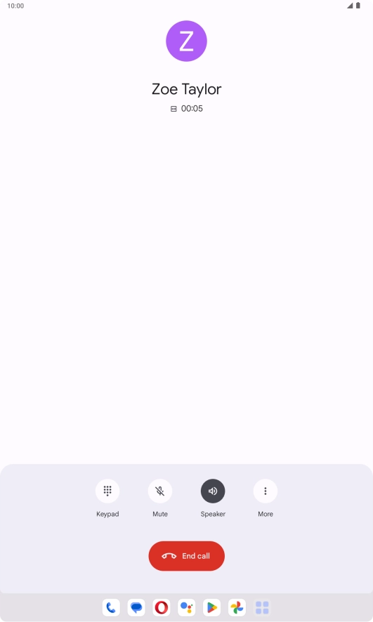 Press the end call icon.