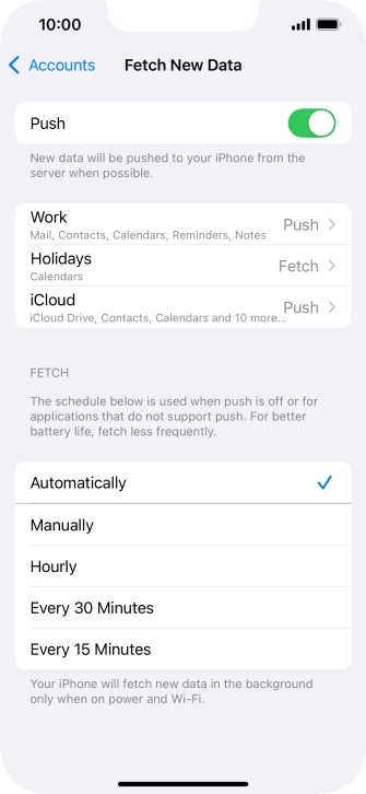 Press the indicator next to 
