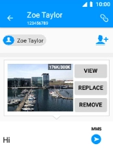 Select the send icon when you've finished your picture message.