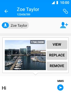 Select the send icon when you've finished your picture message.