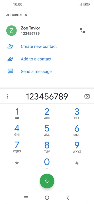 Key in the required number and press the call icon.