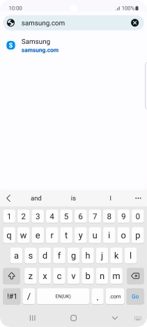 Key in the address of the required web page and press Go.